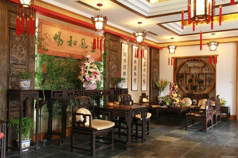 Китайский стиль в интерьере кафе