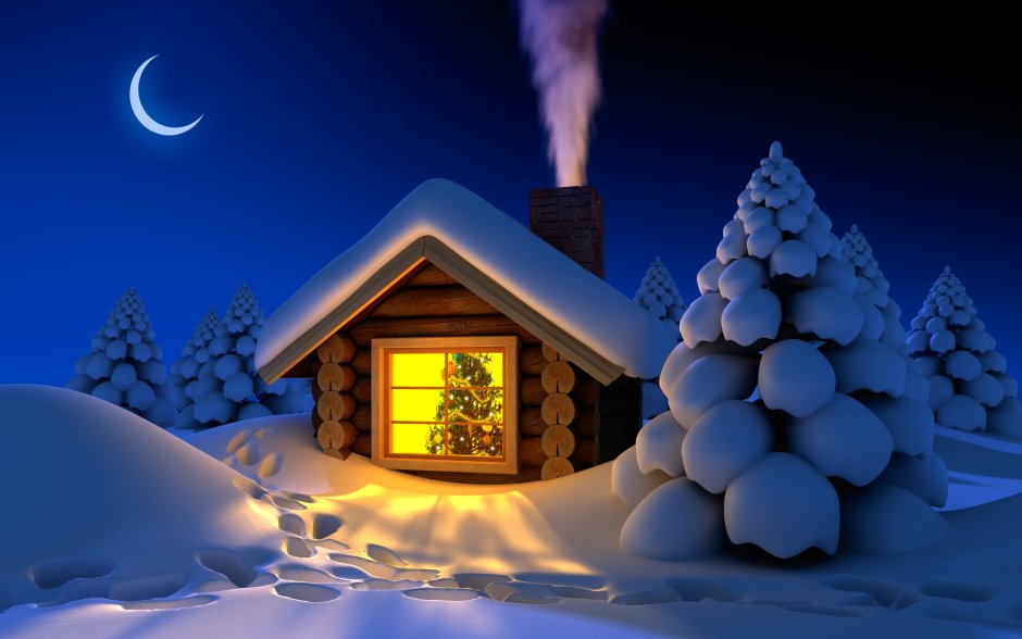 Снежный домик новогодний
