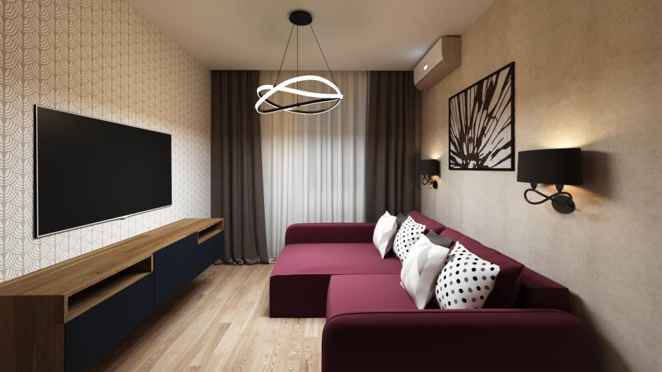 Интерьер 1 комнатной квартиры