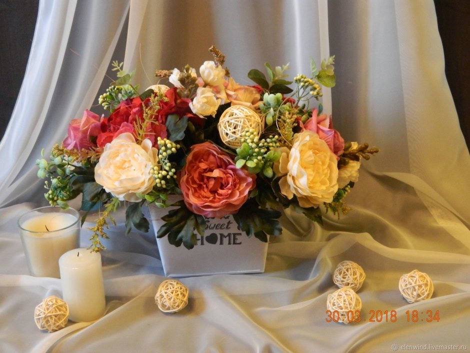 Композиции с ротанговыми шарами