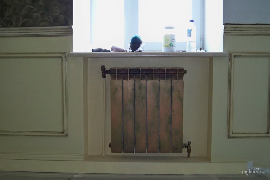 Стена за радиатором отопления отделка