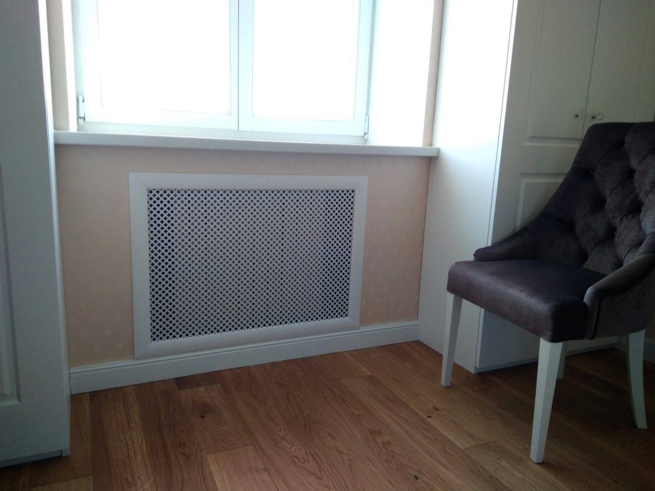 Решетка (экран) на батарею 610х1210 белая, ,