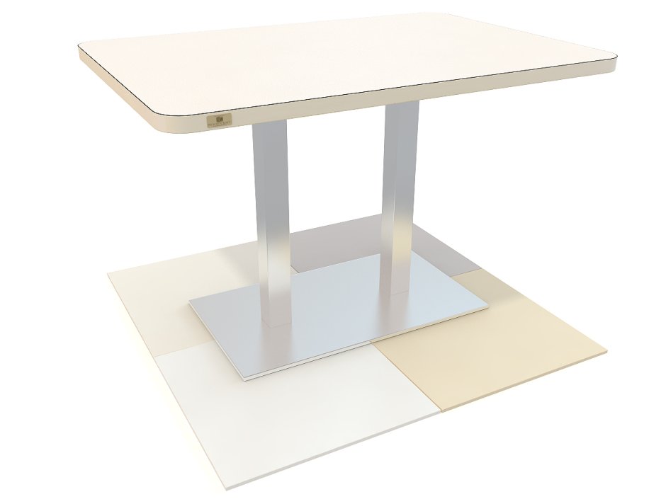 Прямоугольный стол на одной ножке