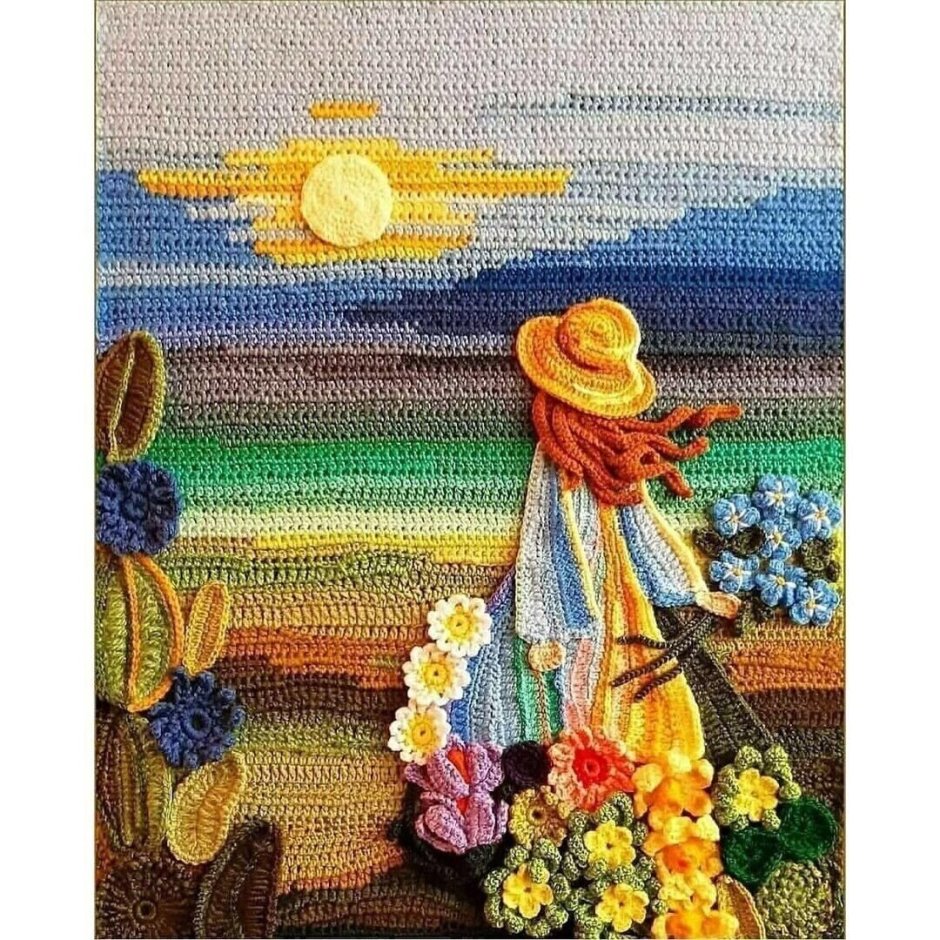 Панно вязаное крючком