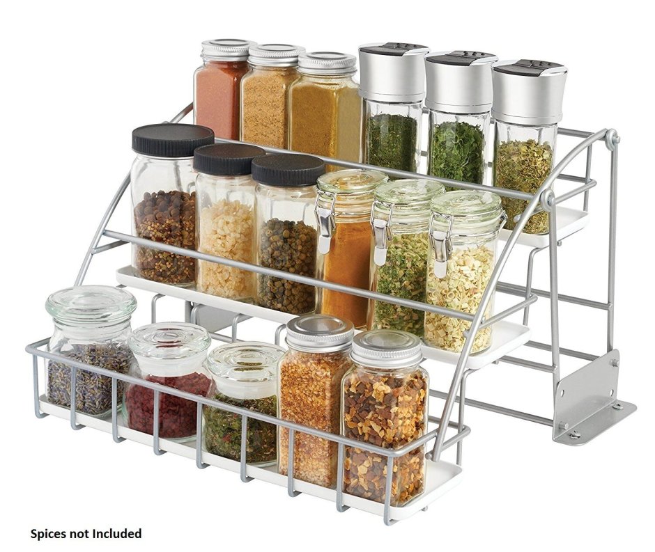Набор для хранения специй (5 баночек) Spice Rack стекло/металл KH-4210 /24