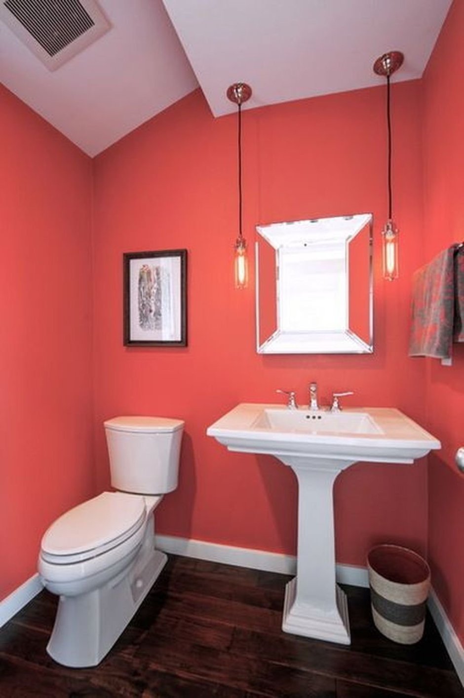 Отделка ванной комнаты краской