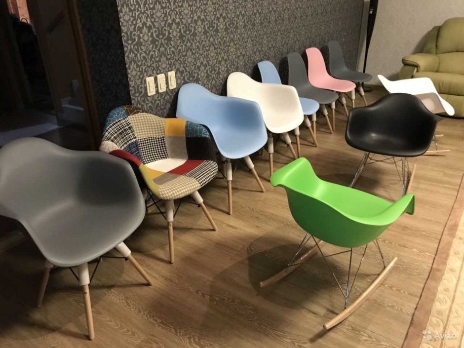 Зелёные подушки на стул Eames 2 шт