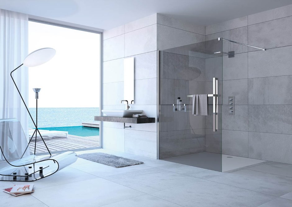 Душевая перегородка Azario Richmond walk-in 900х2000 стекло, профиль серебро