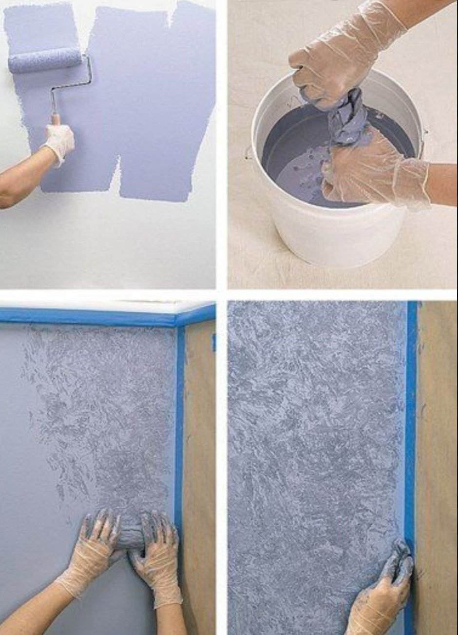 Декорирование стен краской