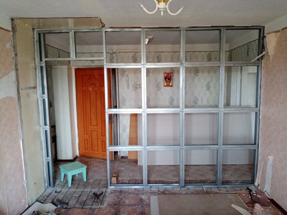 Перегородка из гипсокартона каркас
