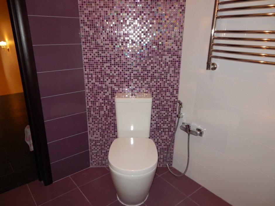 Туалет отделанный мозаикой
