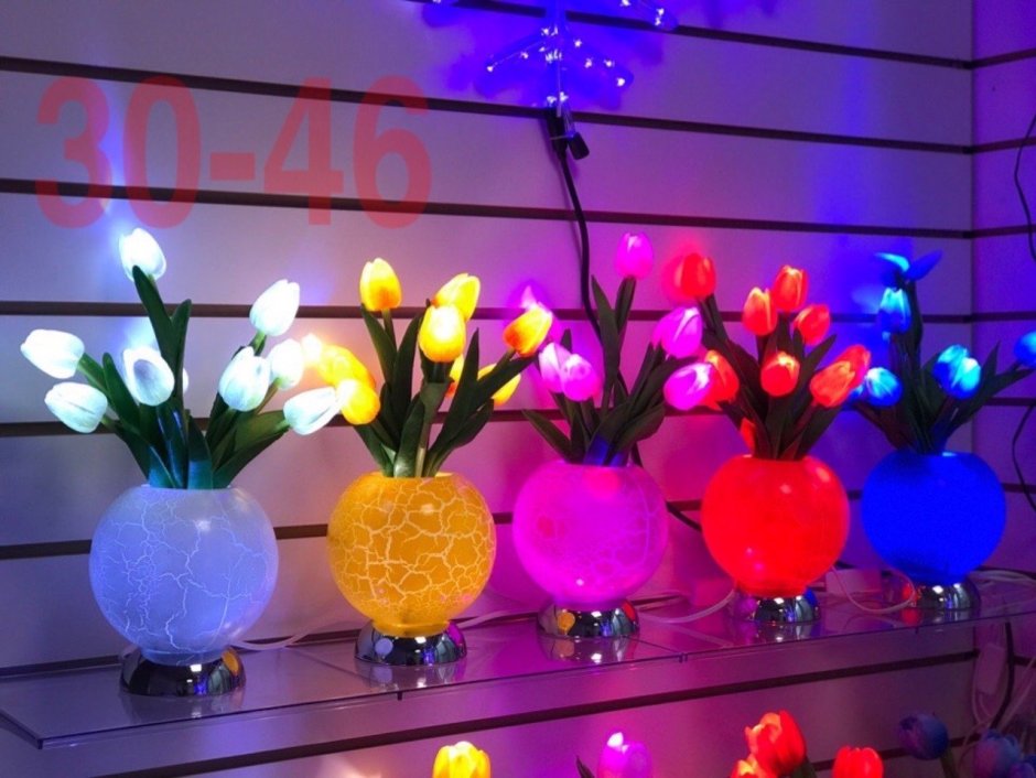 Светильник ваза с тюльпанами led br1080