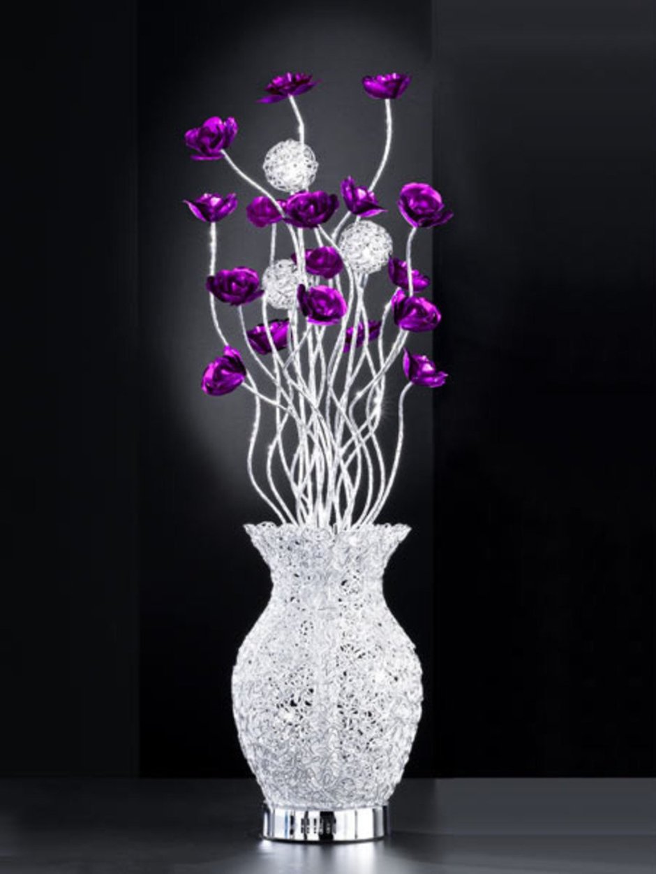 Светильник ваза с цветами