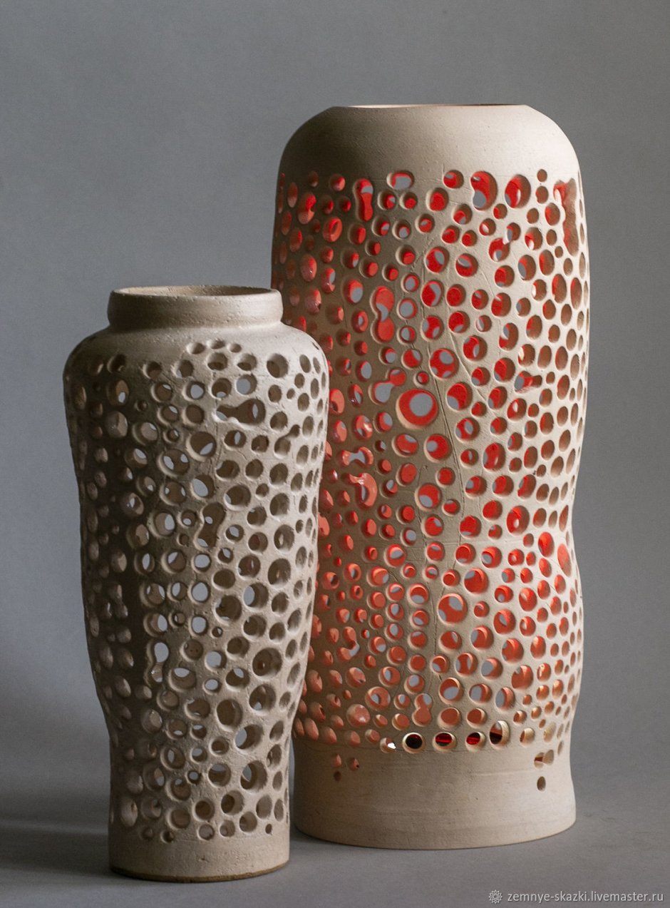 Керамическая ваза светильник
