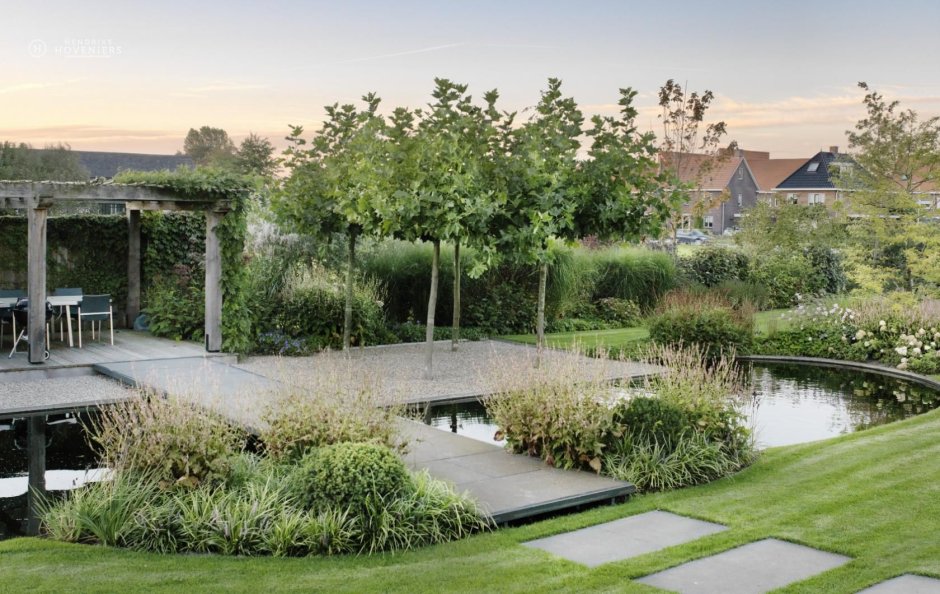 Голландский стиль в ландшафте террасы