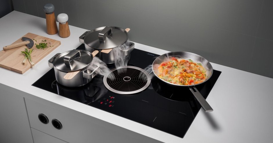 Индукционная варочная панель с вытяжкой Bosch