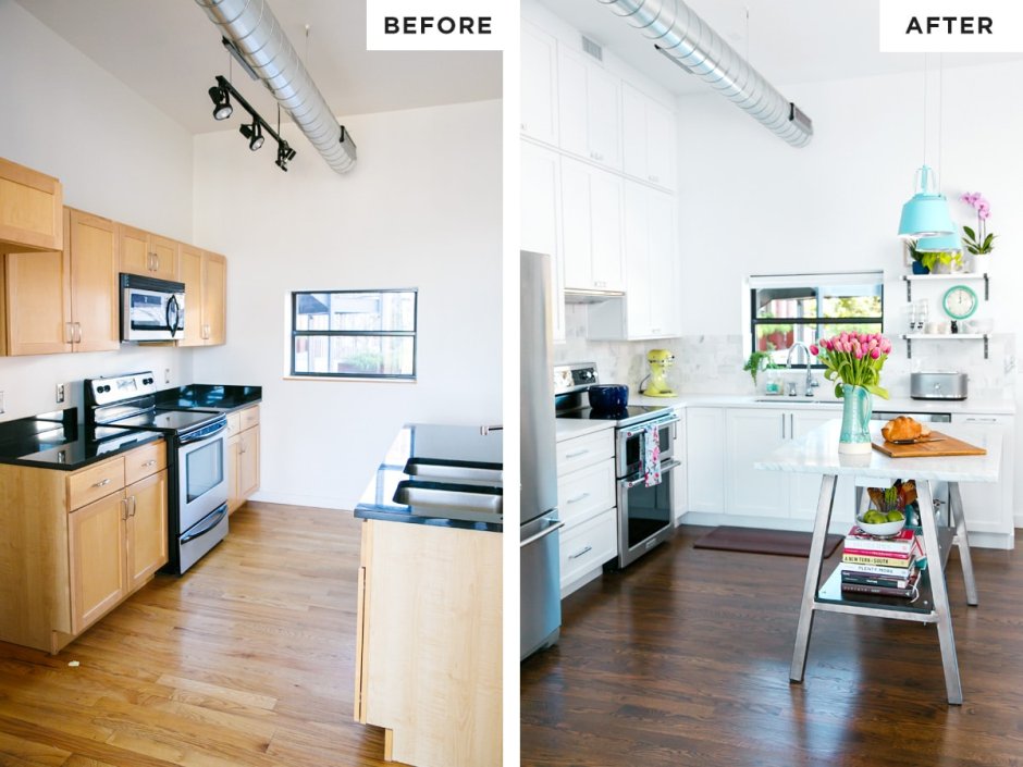 Kitchen before and after