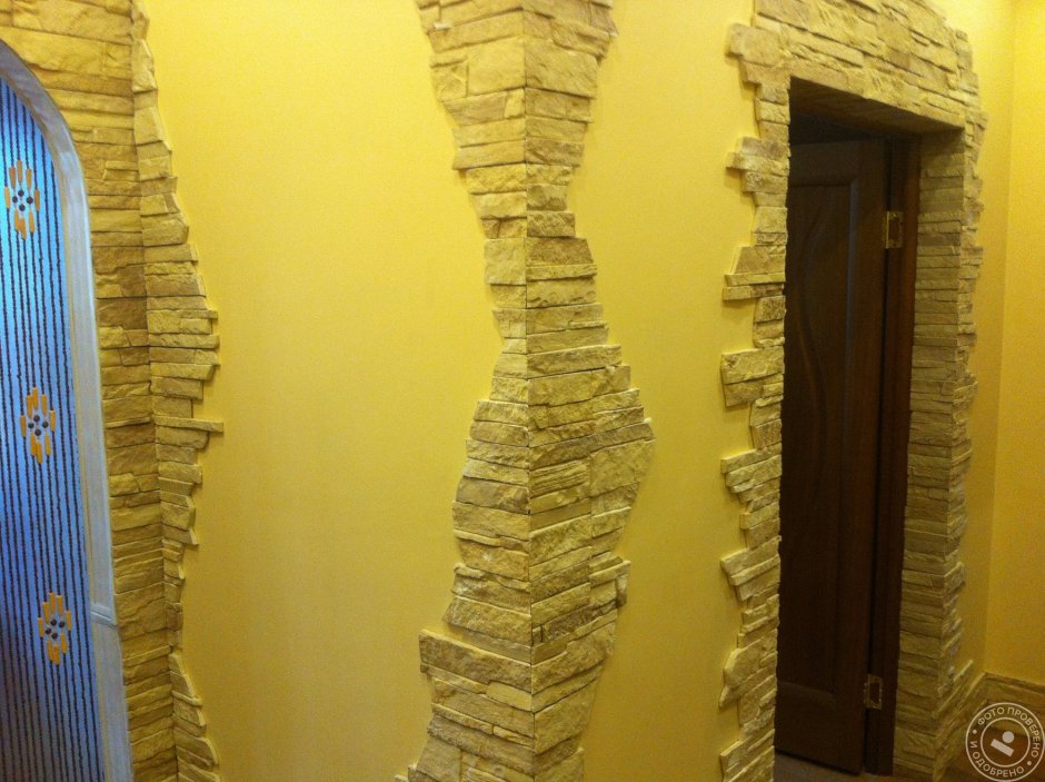 Отделка арки искусственным камнем