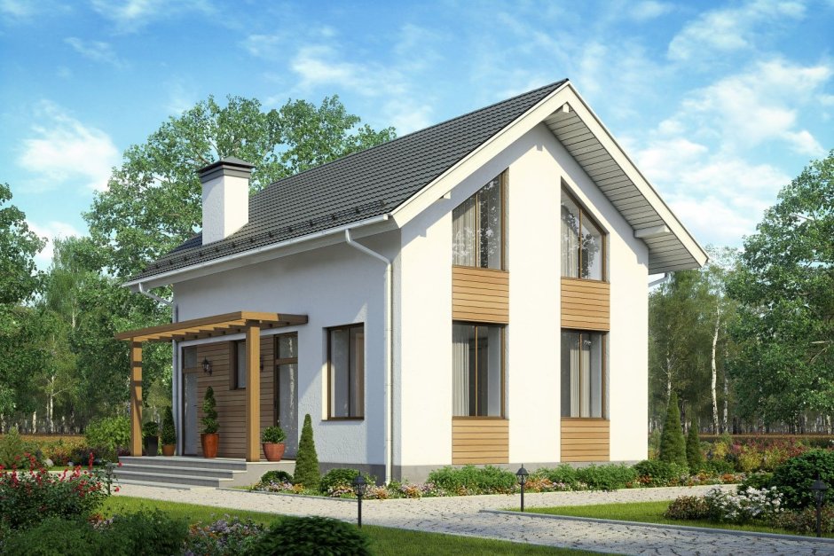 Дом с мансардой из газобетона 150 м2 проекты