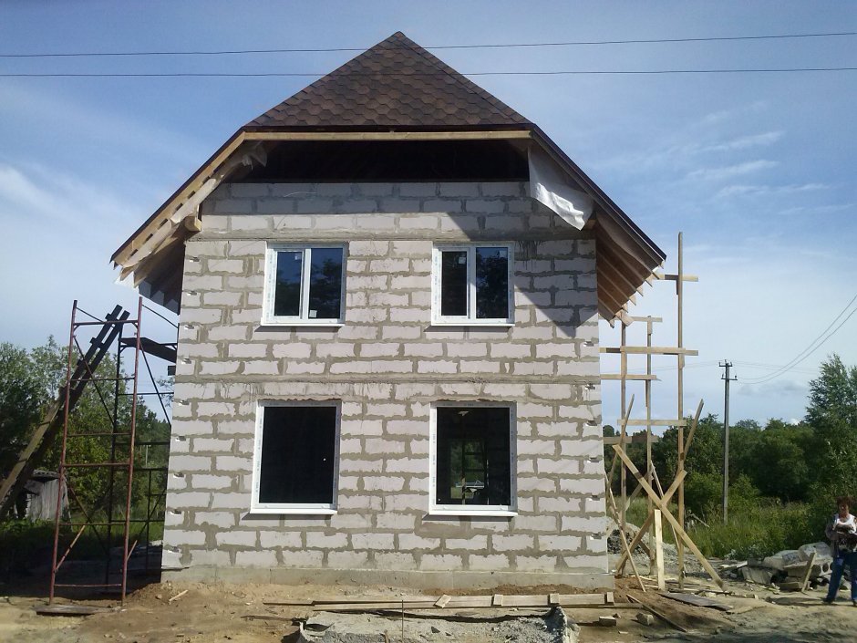 Двухэтажные домики из пеноблоков