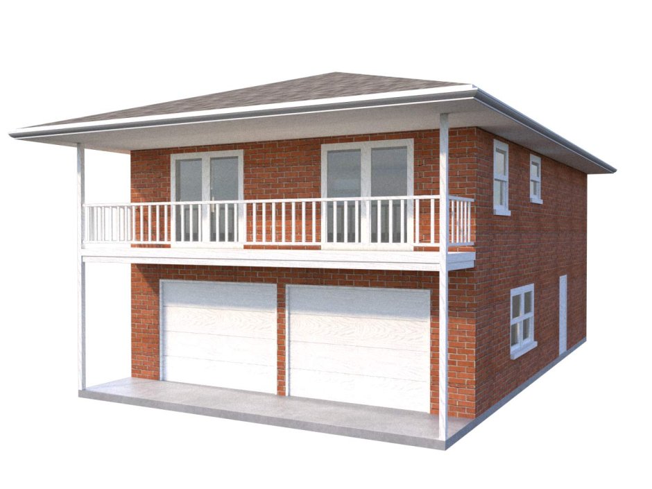 Двухэтажный гараж модель