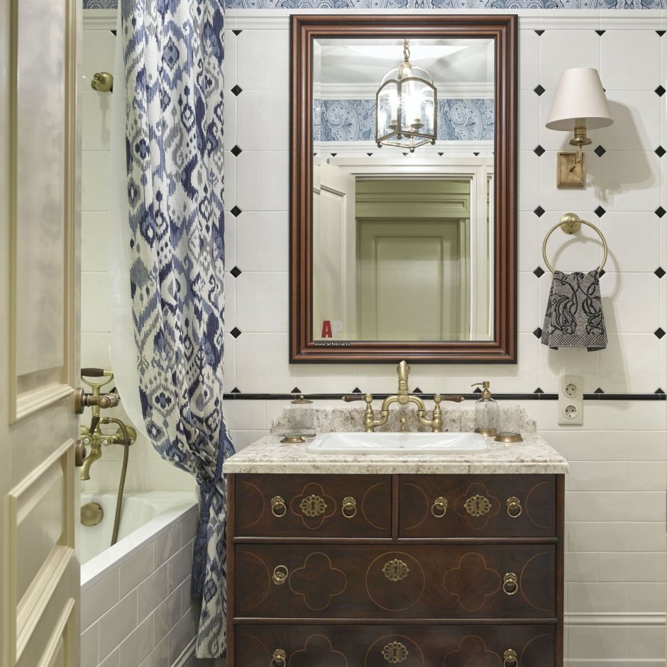 Английский стиль в интерьере ванной