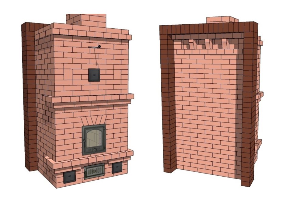 Печь из кирпича 1м на 1м