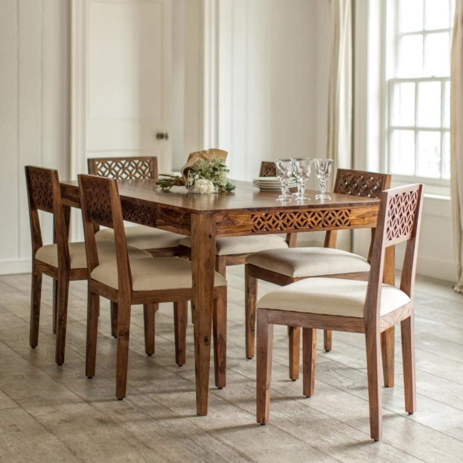 Solid Wood Dining Set 6