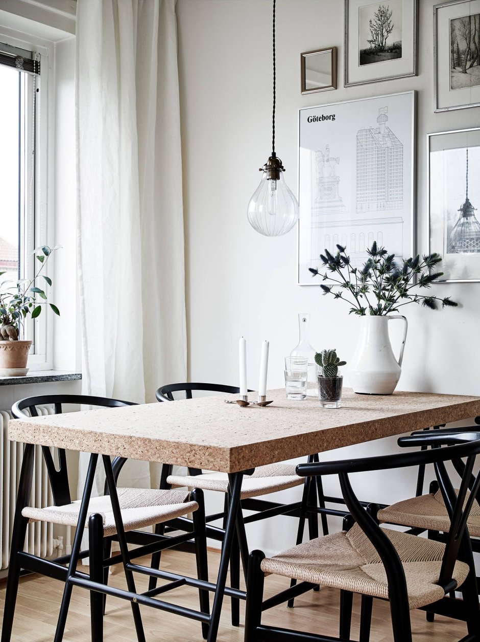 Скандинавские столы в интерьере кухни