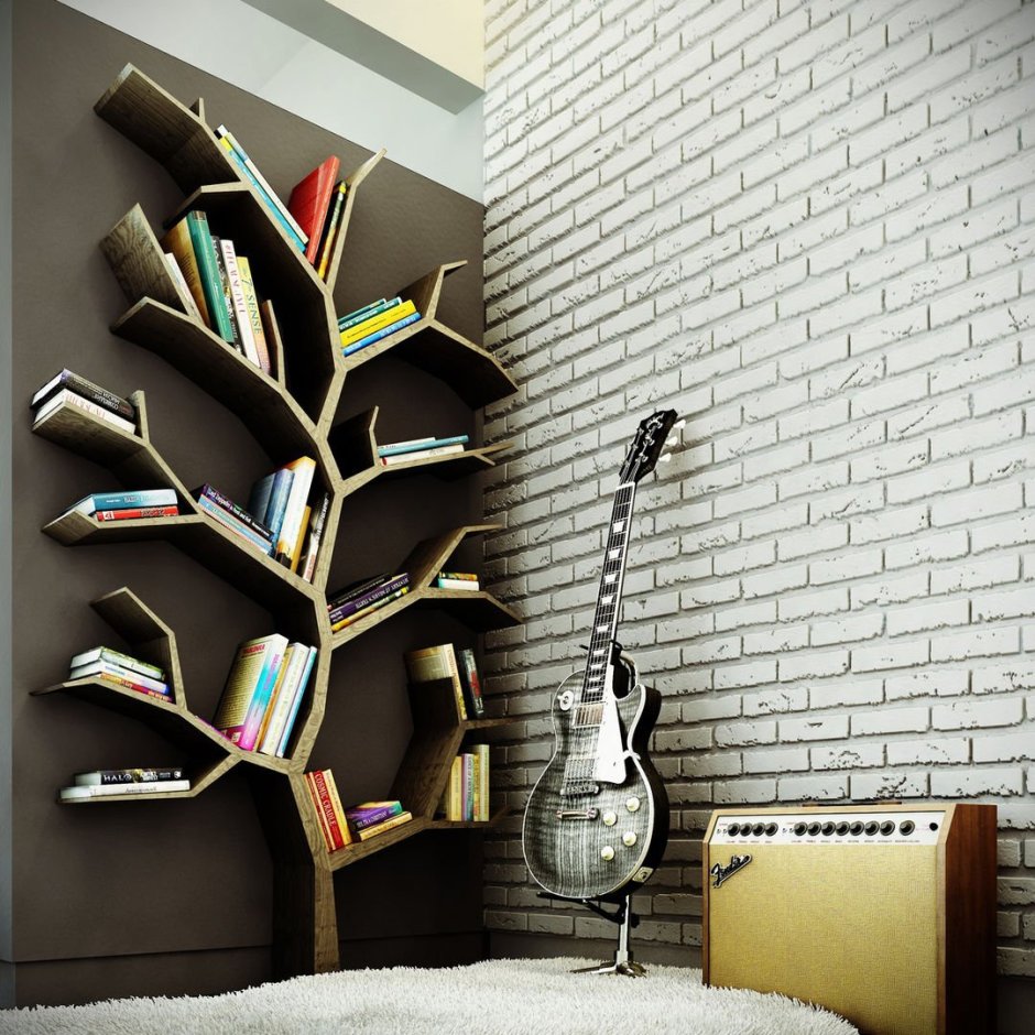 Дизайнерские книжные полки