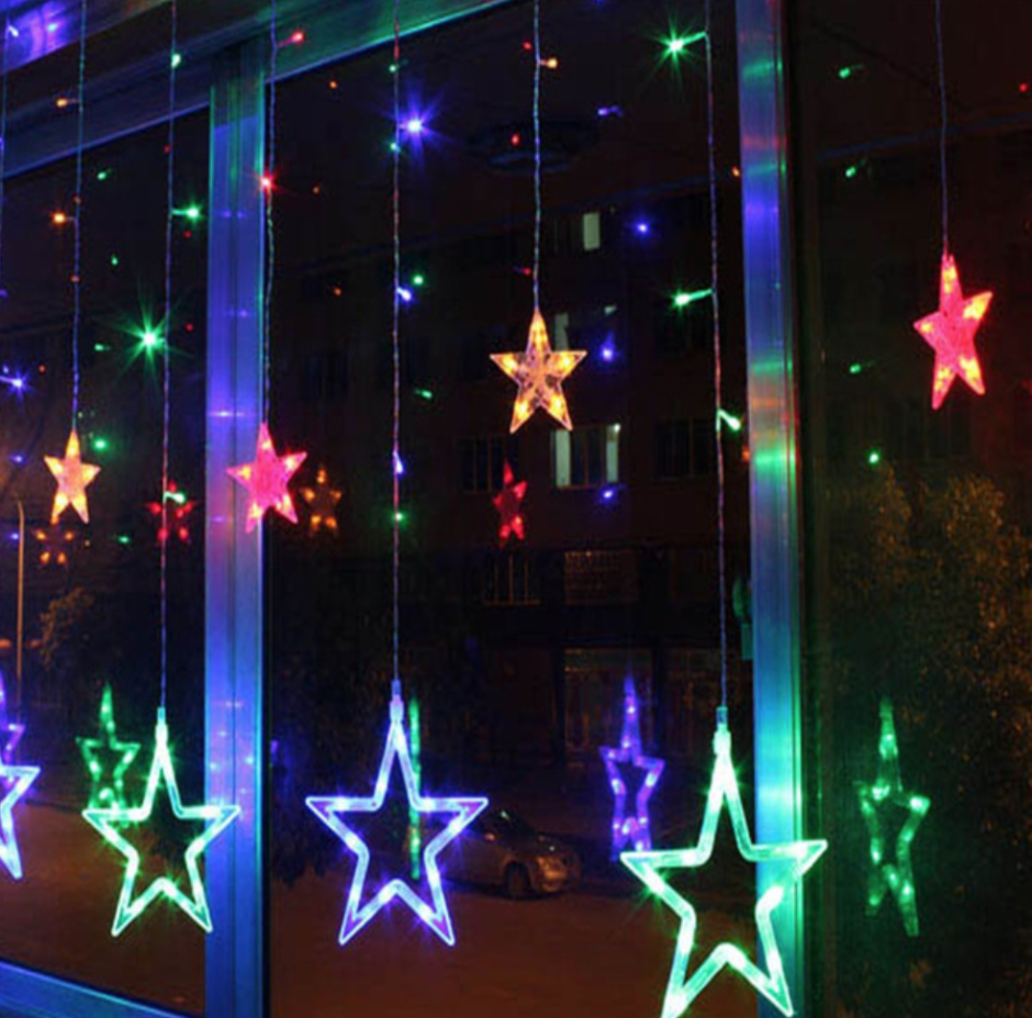 Гирлянда штора RGB Five-Pointed Star