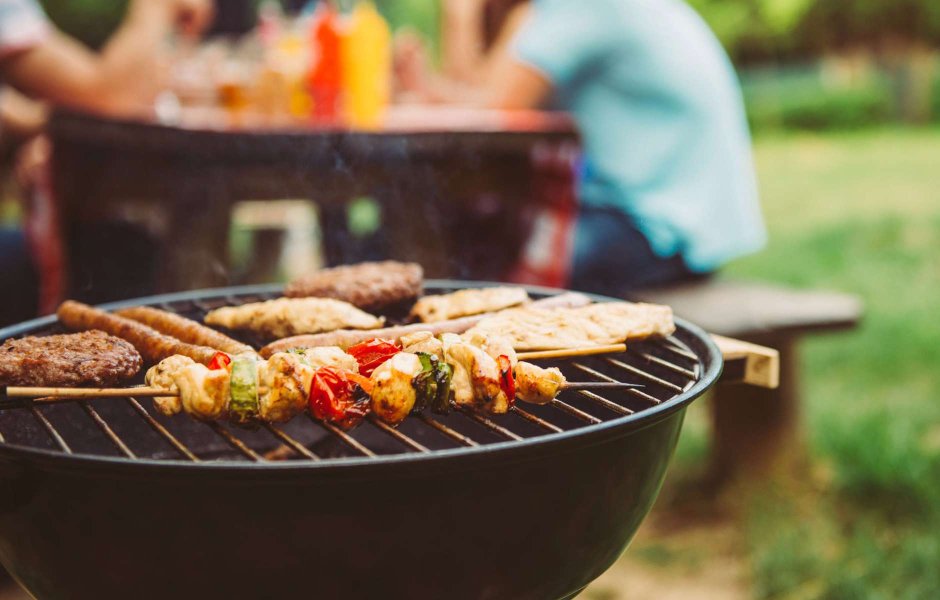 Девушки на шашлыках пикнике