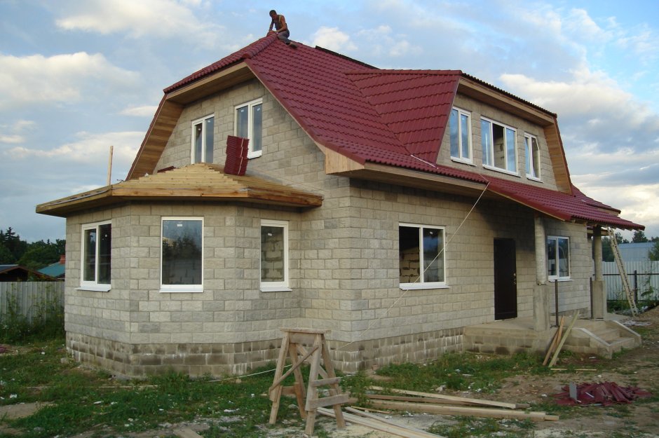 Пристрой к дому из пеноблоков
