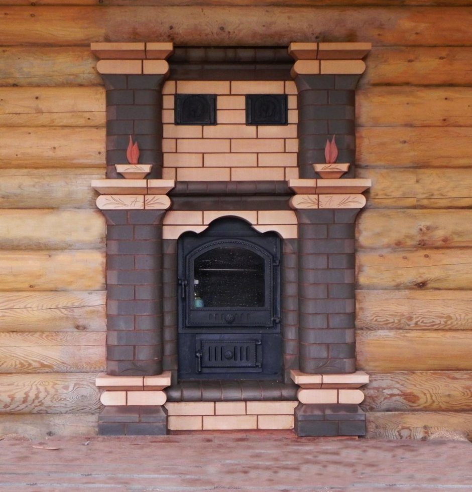 Фасады банных печей из кирпича