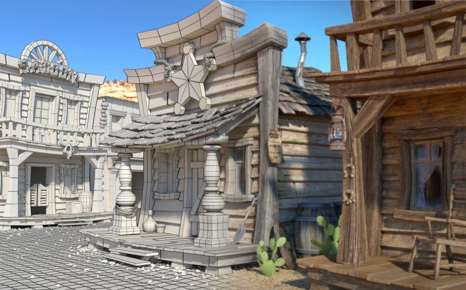 Дикий Запад Салун 3 d арт