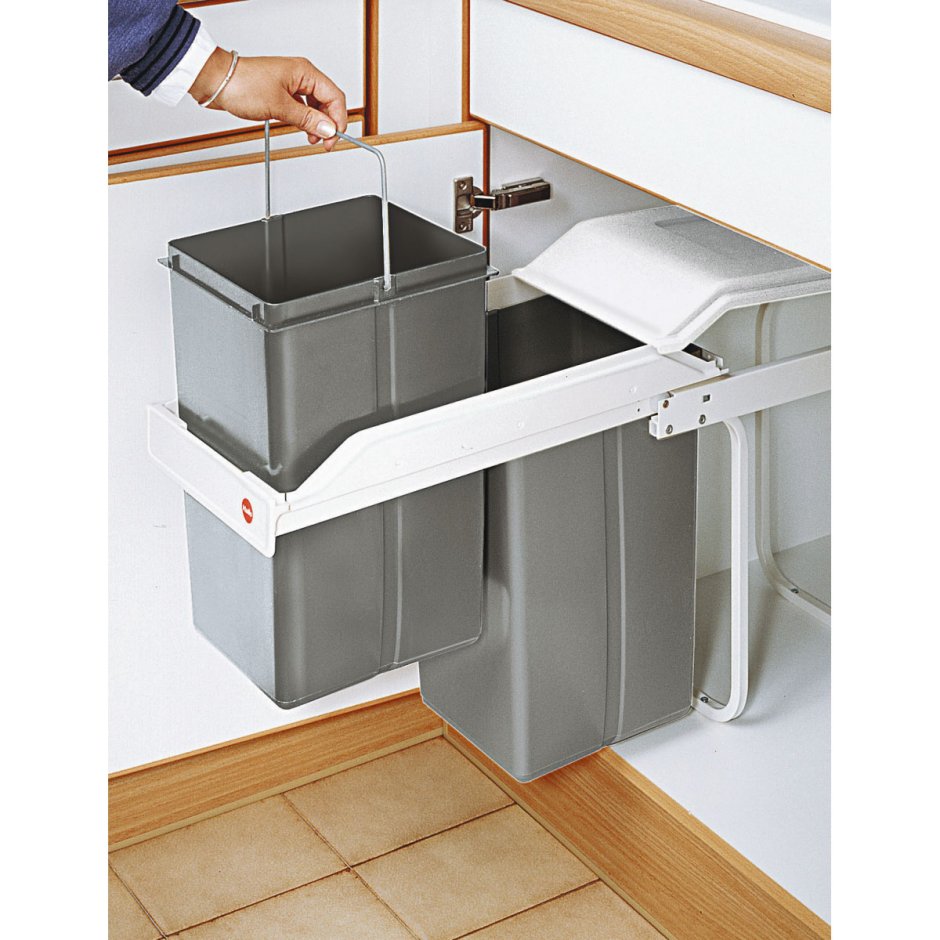 Выдвижное ведро inox Box 1 TECNOINOX 85003