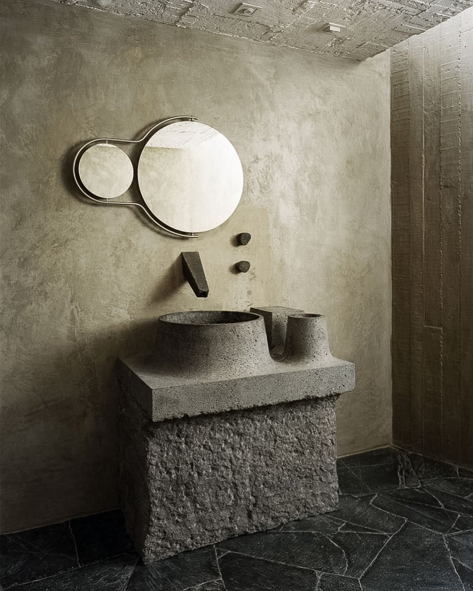 Стены арт бетон в ванной