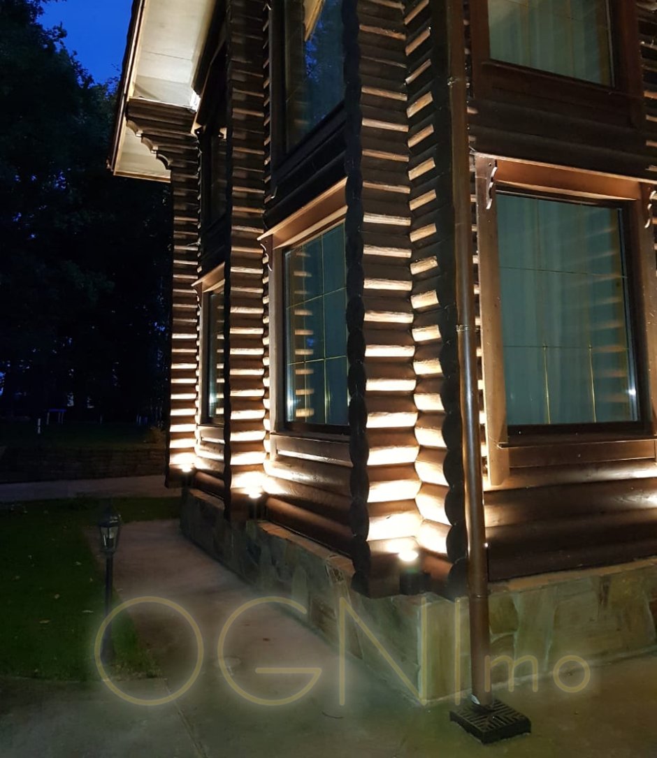 Подсветка деревянных домов