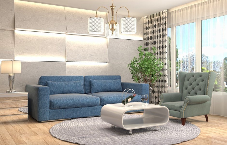 Диван и кресло в гостиную в современном стиле