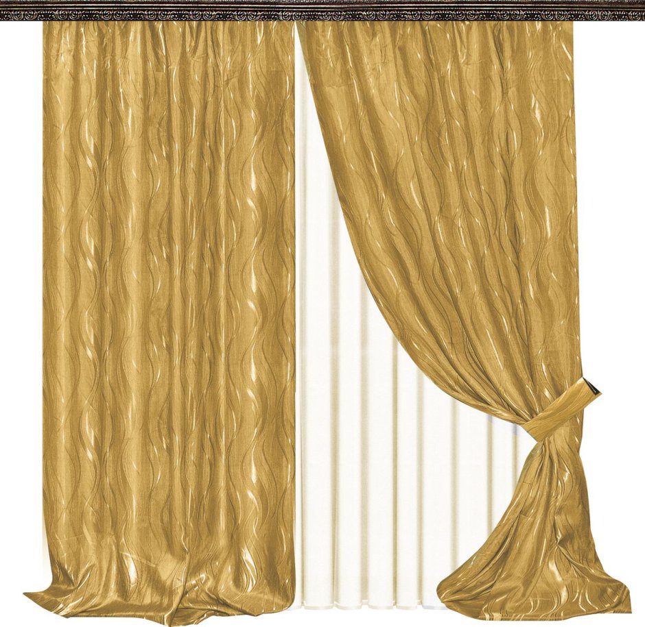 Комплект штор Zlata Korunka золотое трио 270х320см, золотой