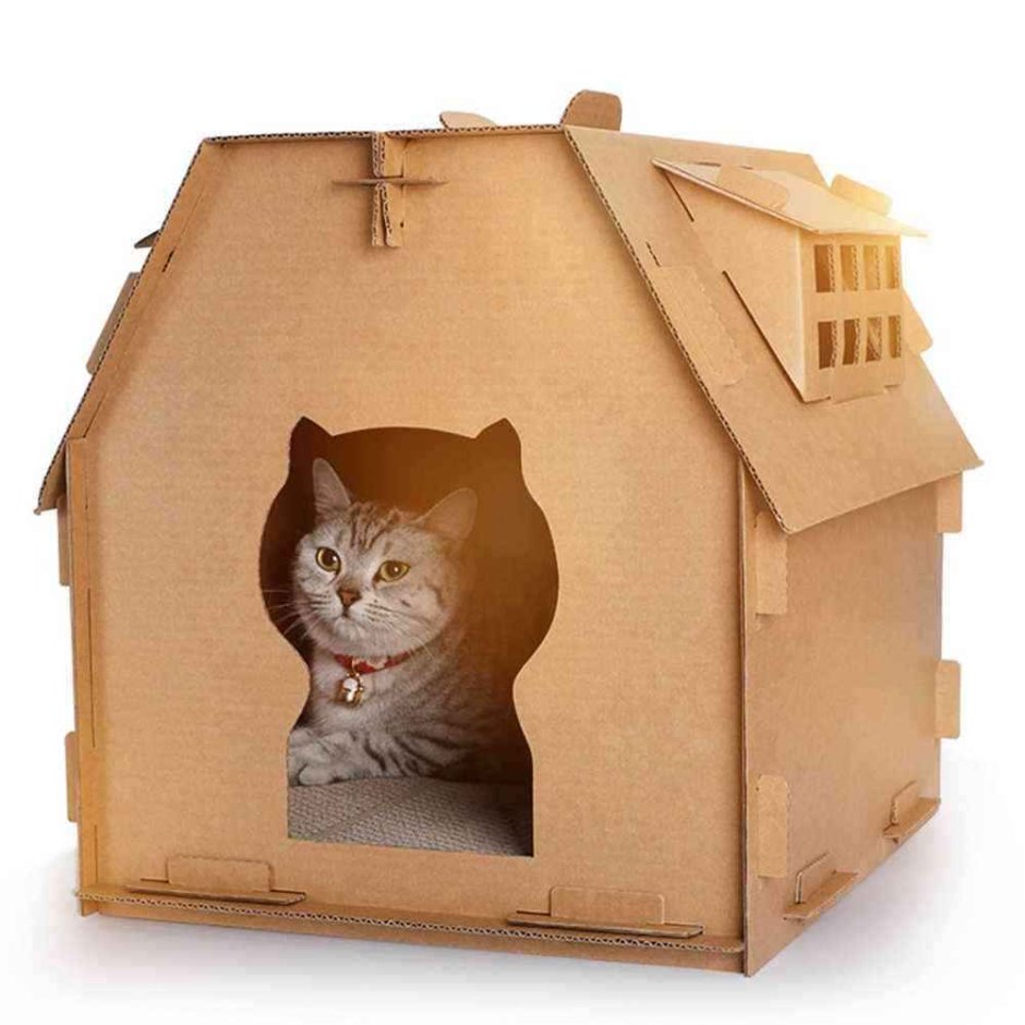 Картонный дом для кошки
