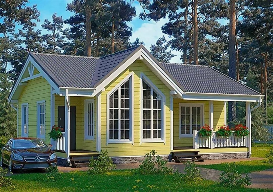 Одноэтажный дачный дом