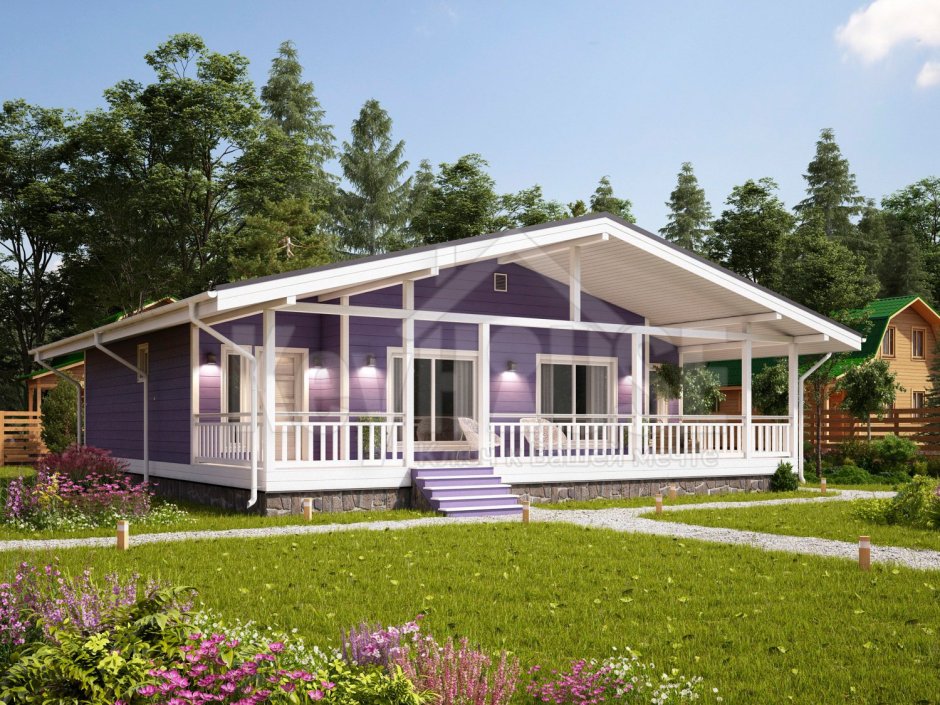 Дом 80 м2 одноэтажный каркасный дом