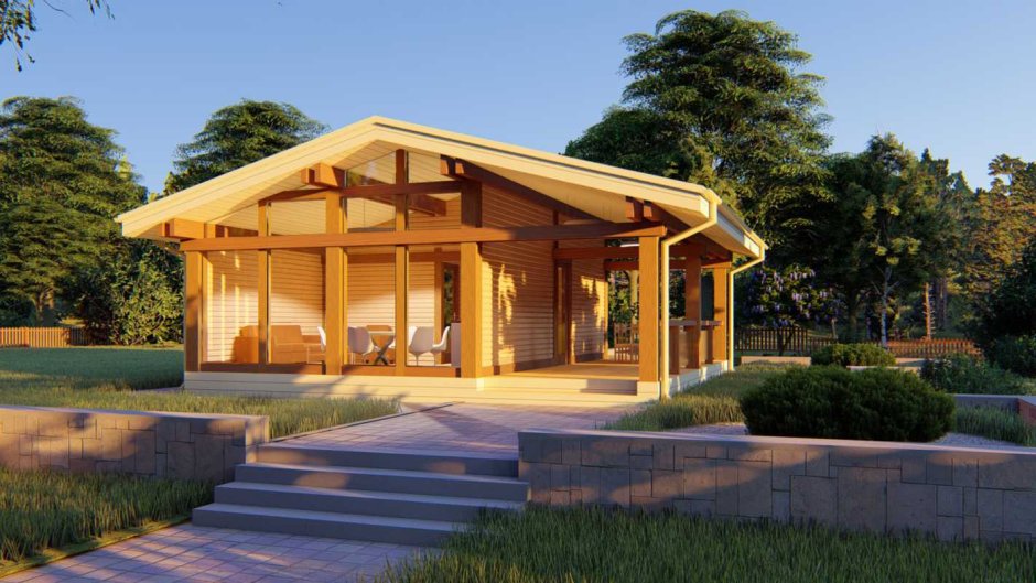 Одноэтажный красивый каркасник