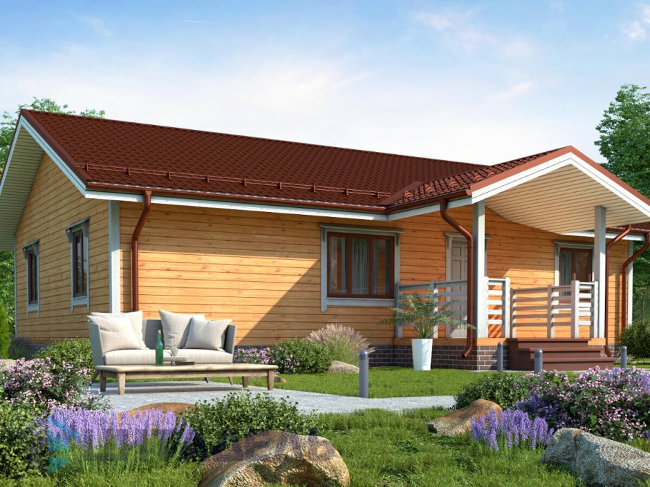 Одноэтажный каркасный дом