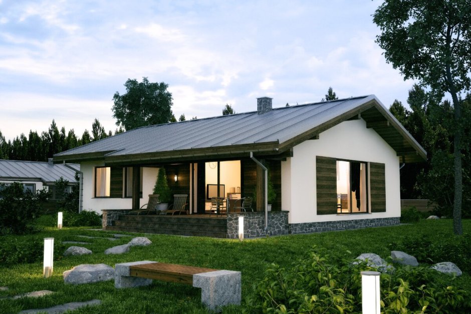 Одноэтажный каркасный дом 50 кв м