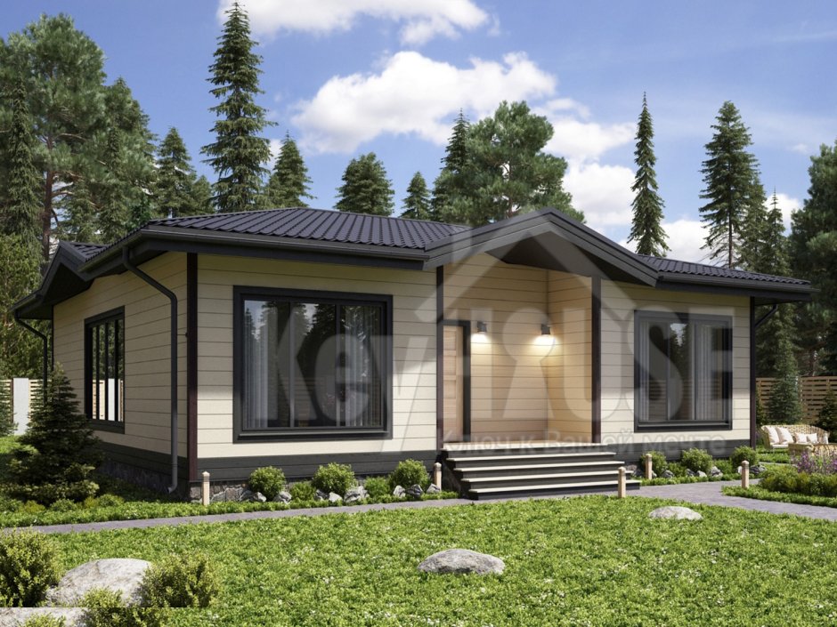 Одноэтажный каркасный дом