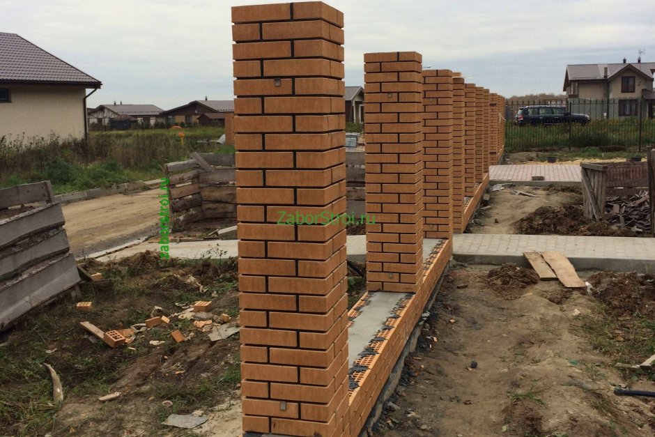 Кирпичная колонна 510х510 фундамент