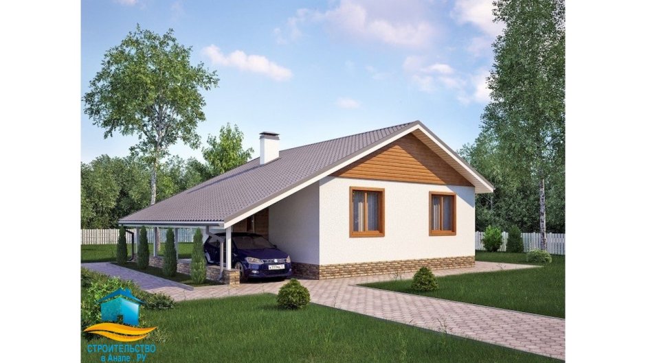Одноэтажный каркасный дом 50 кв м