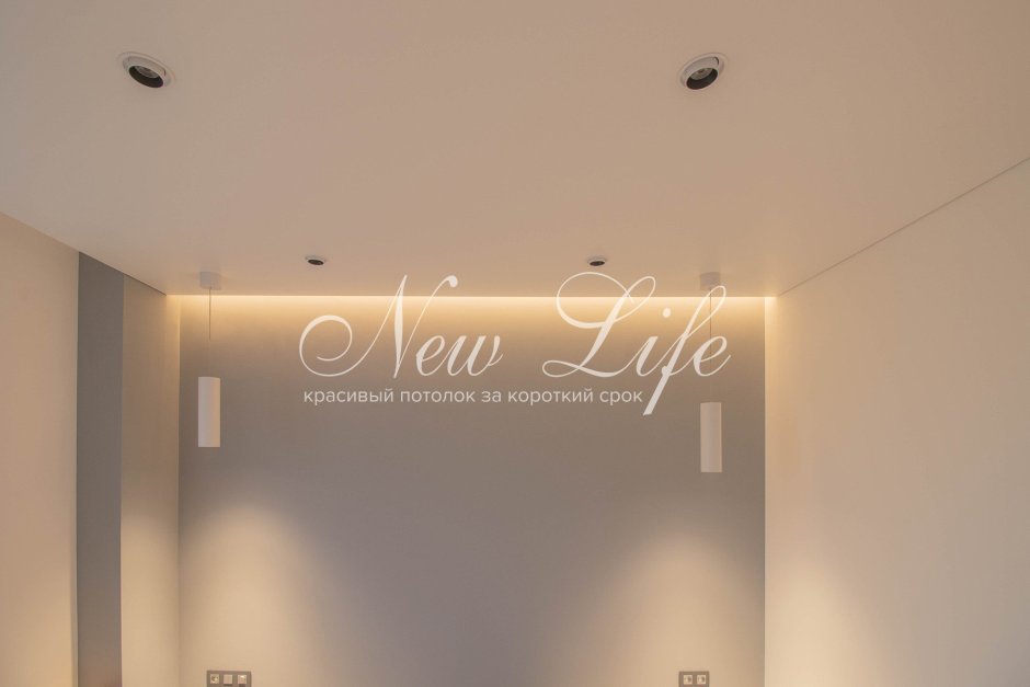 Теневой потолок с евро флекси профилем New Life